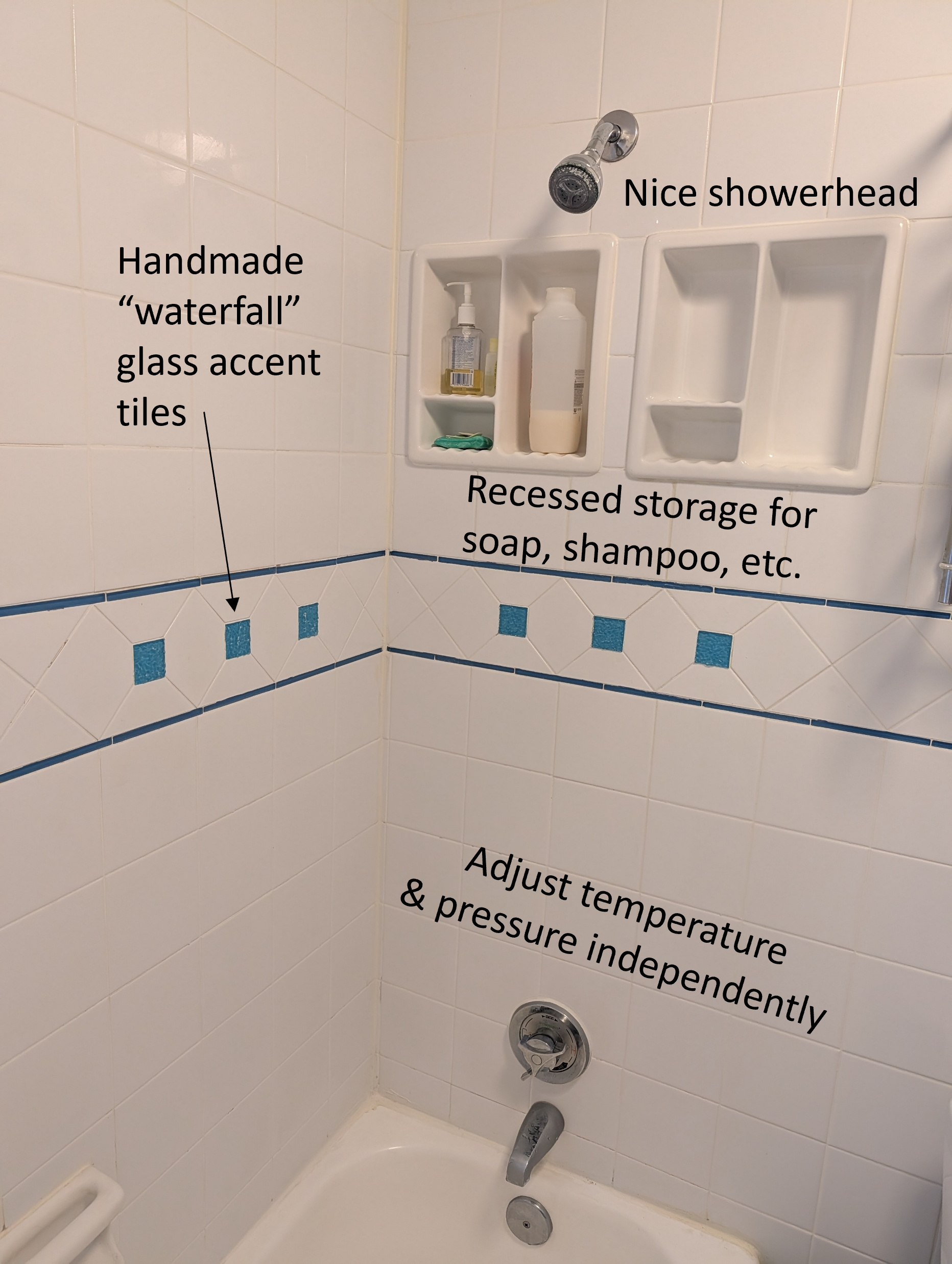 Front of shower area